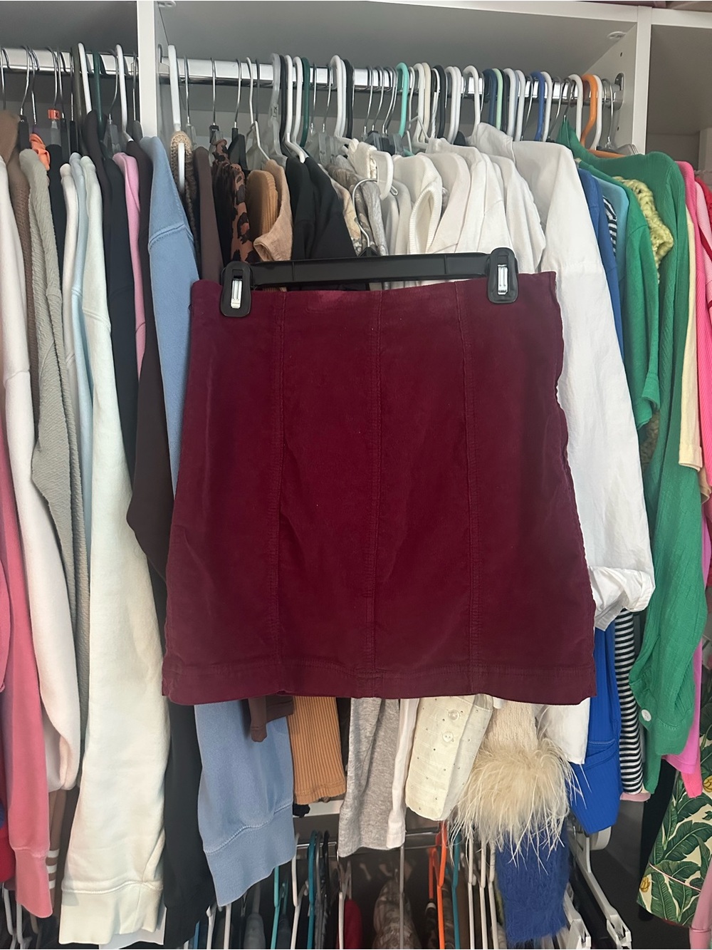 Free People Wine Corduroy Mini Skirt